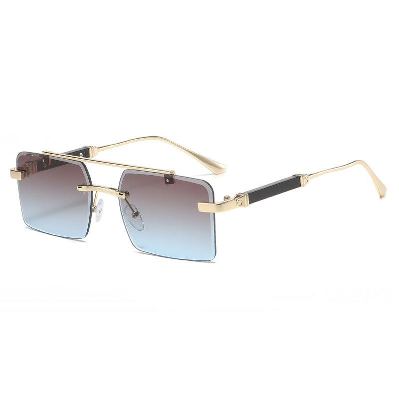 Lunettes de soleil carrées à double faisceau pour hommes