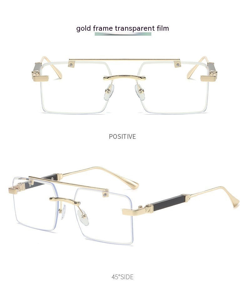 Lunettes de soleil carrées à double faisceau pour hommes