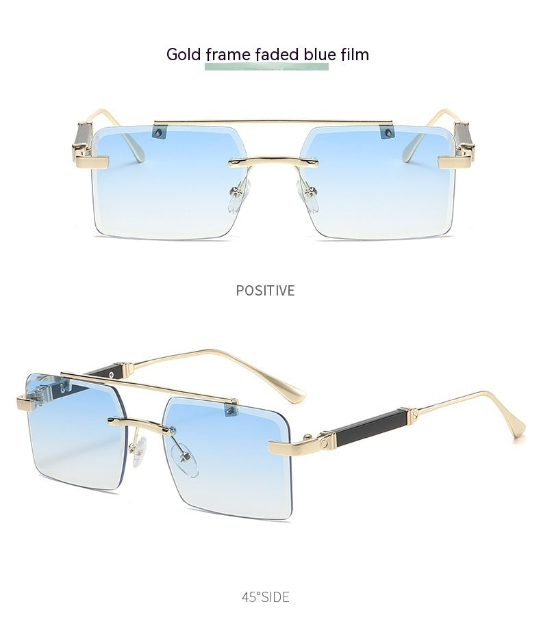 Lunettes de soleil carrées à double faisceau pour hommes