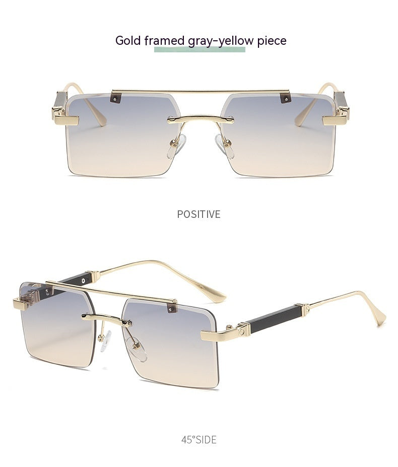 Lunettes de soleil carrées à double faisceau pour hommes