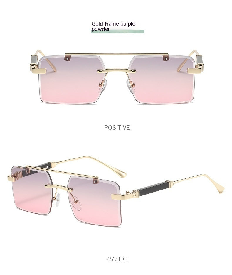 Lunettes de soleil carrées à double faisceau pour hommes