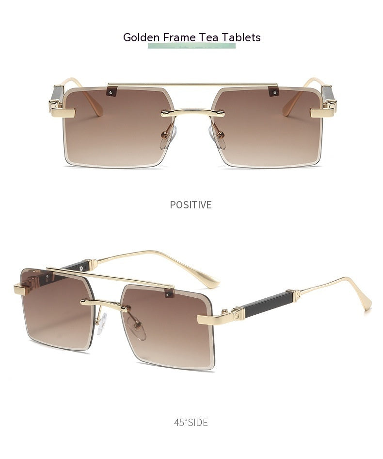 Lunettes de soleil carrées à double faisceau pour hommes