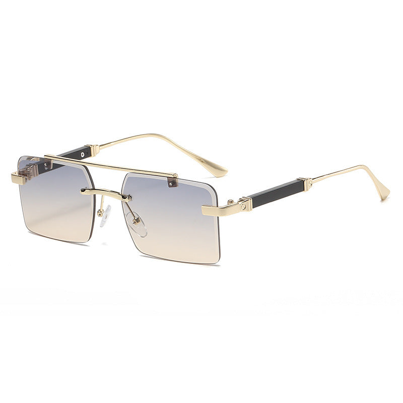 Lunettes de soleil carrées à double faisceau pour hommes