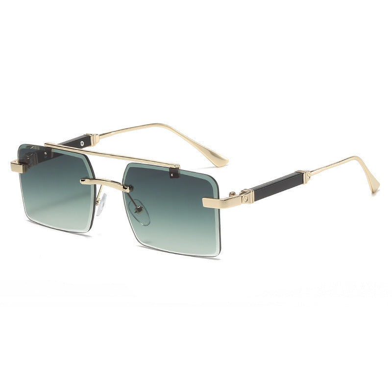 Lunettes de soleil carrées à double faisceau pour hommes