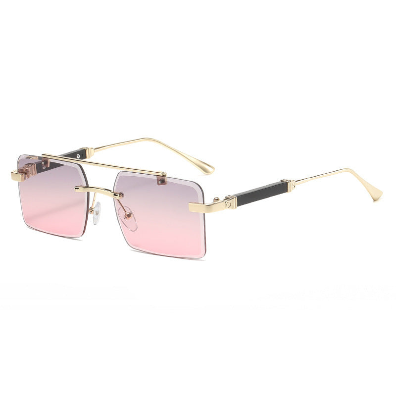 Lunettes de soleil carrées à double faisceau pour hommes