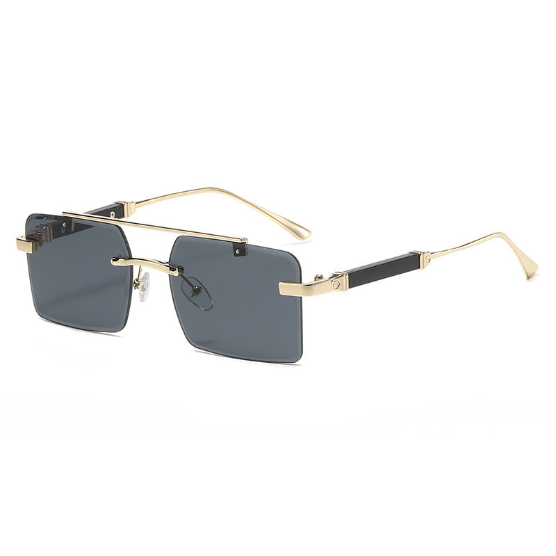 Lunettes de soleil carrées à double faisceau pour hommes