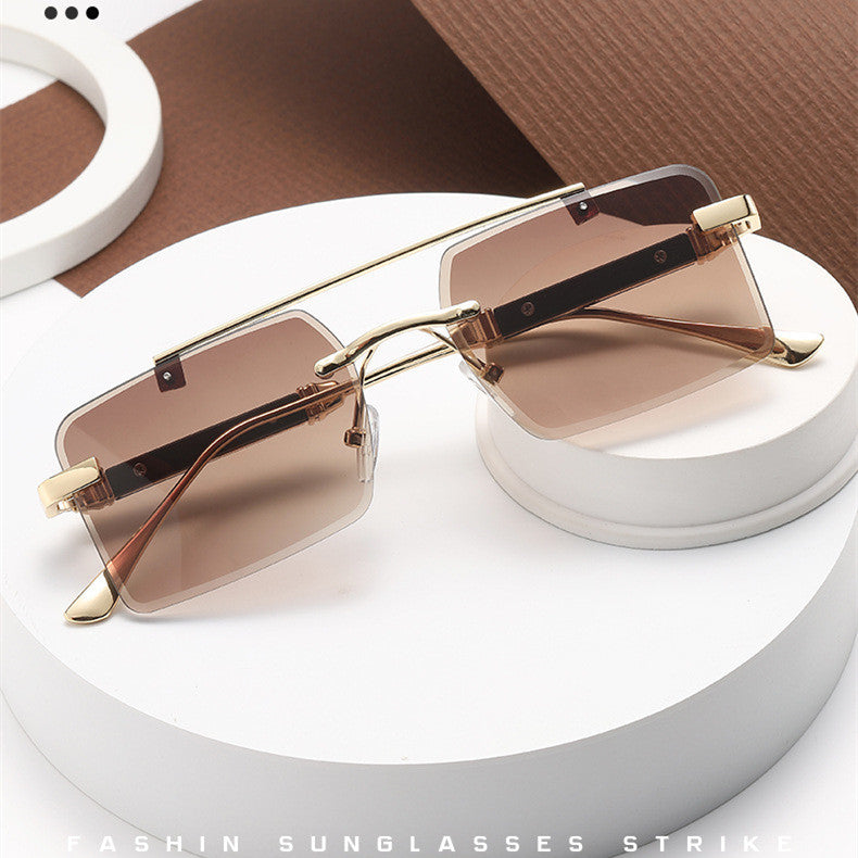 Lunettes de soleil carrées à double faisceau pour hommes
