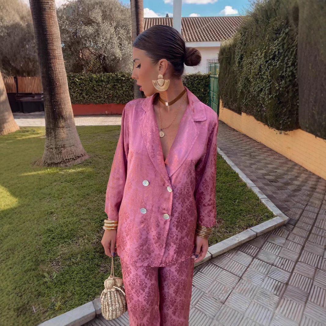 Pantalon large Blazer de mode deux pièces européen et américain