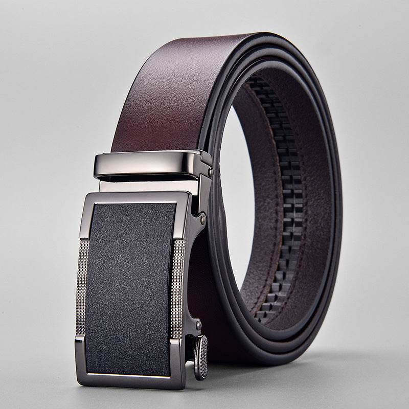 Ceinture en cuir deux couches pour homme
