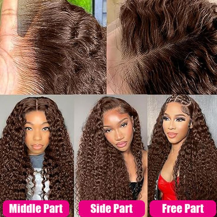 Perruque de cheveux humains brun chocolat pour les femmes