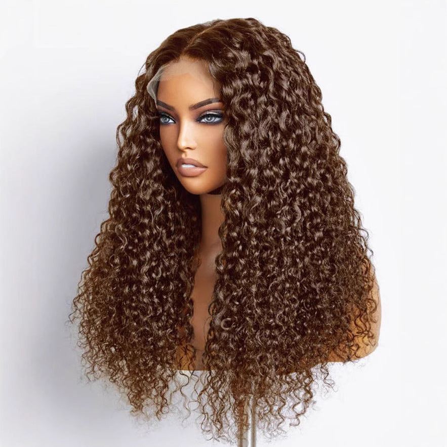 Perruque de cheveux humains brun chocolat pour les femmes