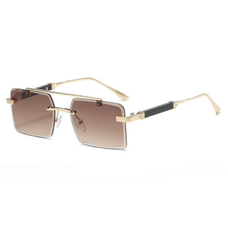 Lunettes de soleil carrées à double faisceau pour hommes