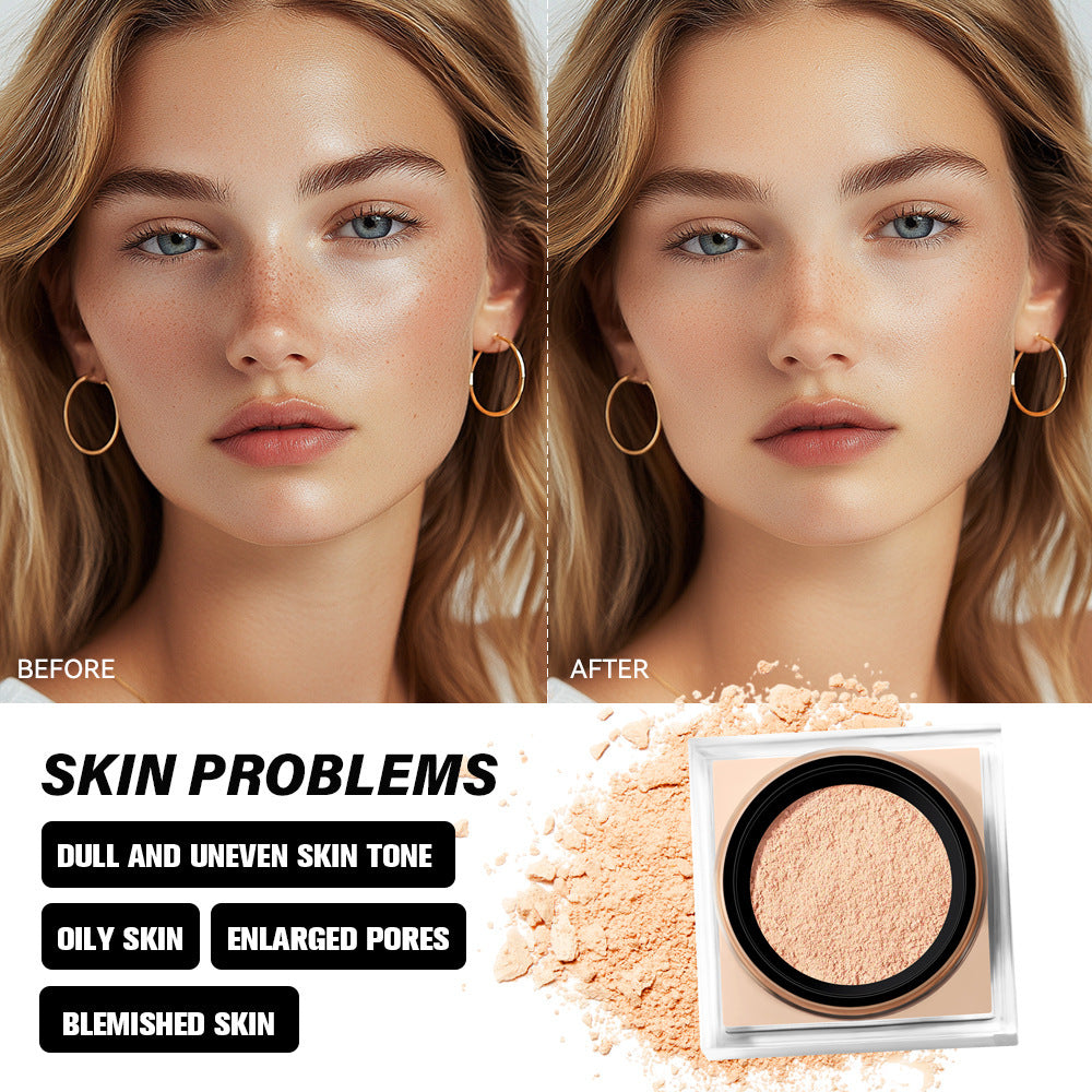 Boîte carrée de finition poudre libre couleur de peau uniforme