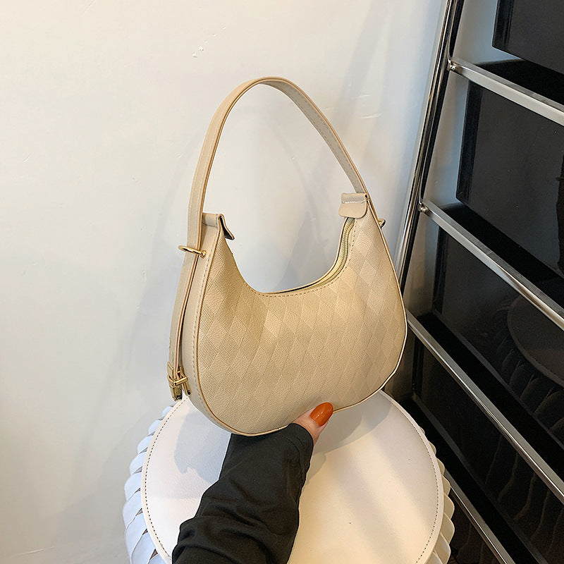 Sac à main français sous les bras élégant à motif de losange à épaule très chic