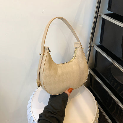 Sac à main français sous les bras élégant à motif de losange à épaule très chic