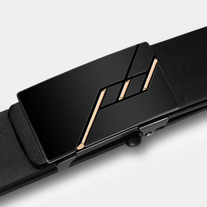Hommes en cuir véritable édenté automatique boucle en cuir de vachette Ceinture d’affaires...