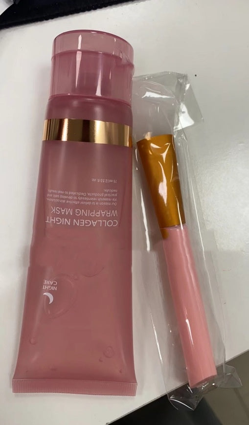 Masque de nuit pour le visage Masque enveloppant au collagène Ingrédients naturels Raffermissant Élasticité et hydratation Anti-rides Pour les soins de la peau