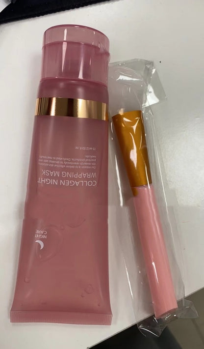 Masque de nuit pour le visage Masque enveloppant au collagène Ingrédients naturels Raffermissant Élasticité et hydratation Anti-rides Pour les soins de la peau