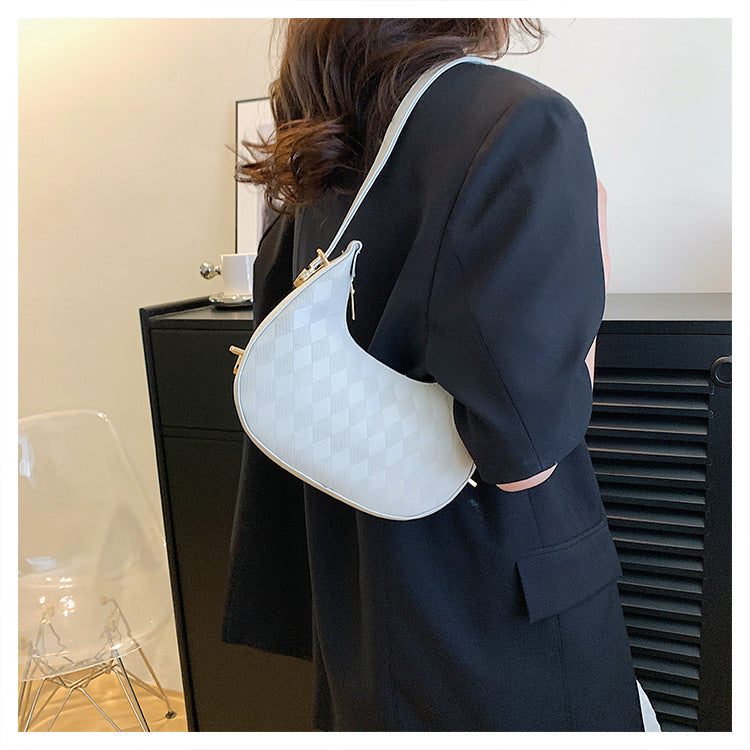 Sac à main français sous les bras élégant à motif de losange à épaule très chic