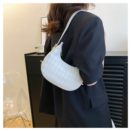 Sac à main français sous les bras élégant à motif de losange à épaule très chic