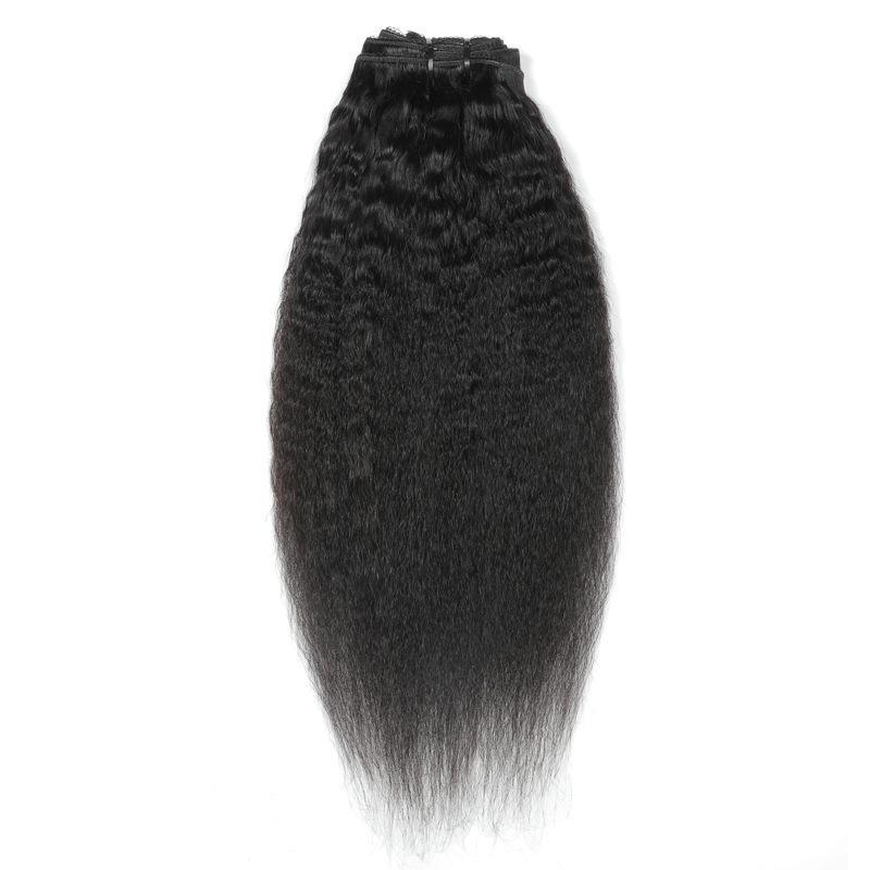 Kinky Straight Clip In Extensions de cheveux humains naturels