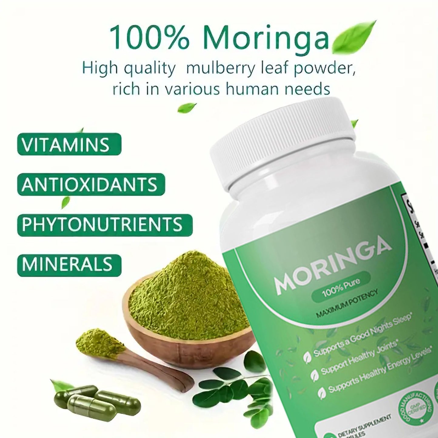 Gélules de Moringa, Pure Moringa  Energy, Metabolisme et Immune Support