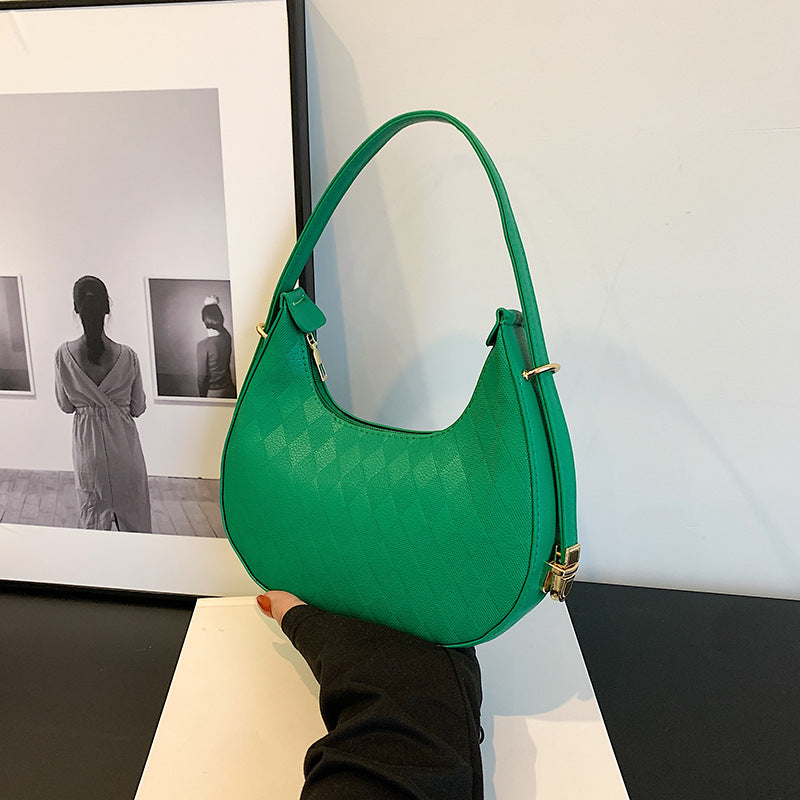 Sac à main français sous les bras élégant à motif de losange à épaule très chic