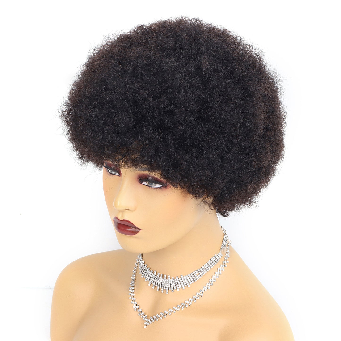 Perruques Courtes Cheveux Humains Afro Kinky Curly