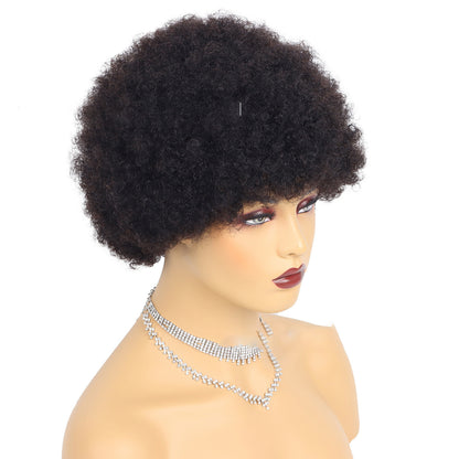 Perruques Courtes Cheveux Humains Afro Kinky Curly