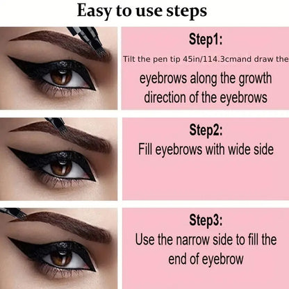 Crayon à sourcils à quatre têtes : longue durée, sans bavures