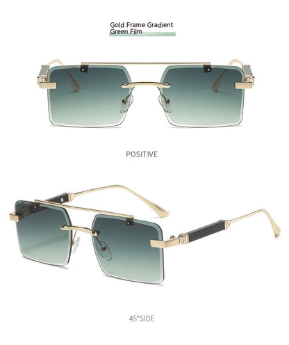 Lunettes de soleil carrées à double faisceau pour hommes