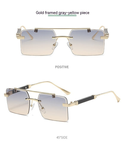 Lunettes de soleil carrées à double faisceau pour hommes