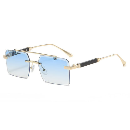 Lunettes de soleil carrées à double faisceau pour hommes