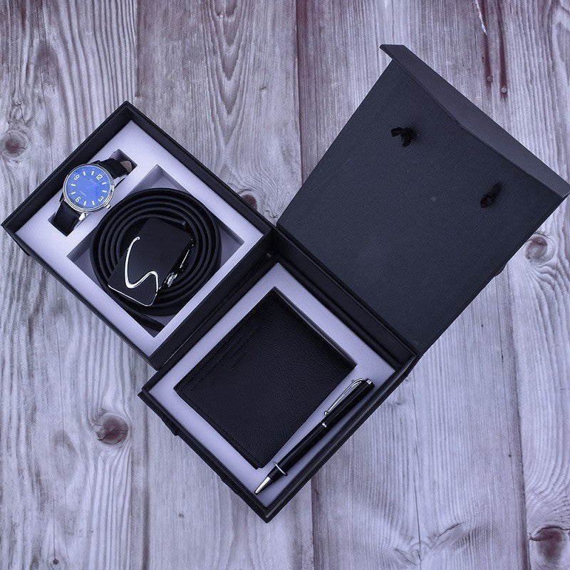 Ceinture d’affaires Portefeuille Montre-bracelet Stylo Coffret cadeau pour hommes