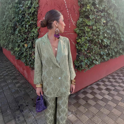 Pantalon large Blazer de mode deux pièces européen et américain