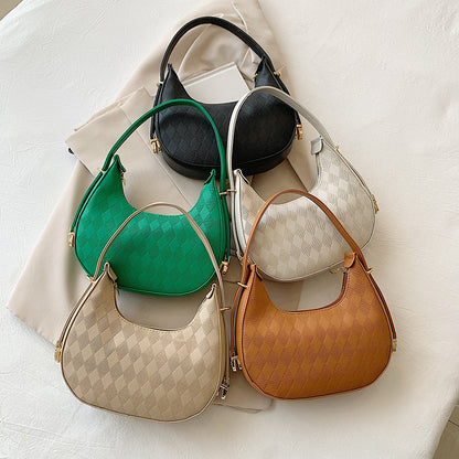 Sac à main français sous les bras élégant à motif de losange à épaule très chic
