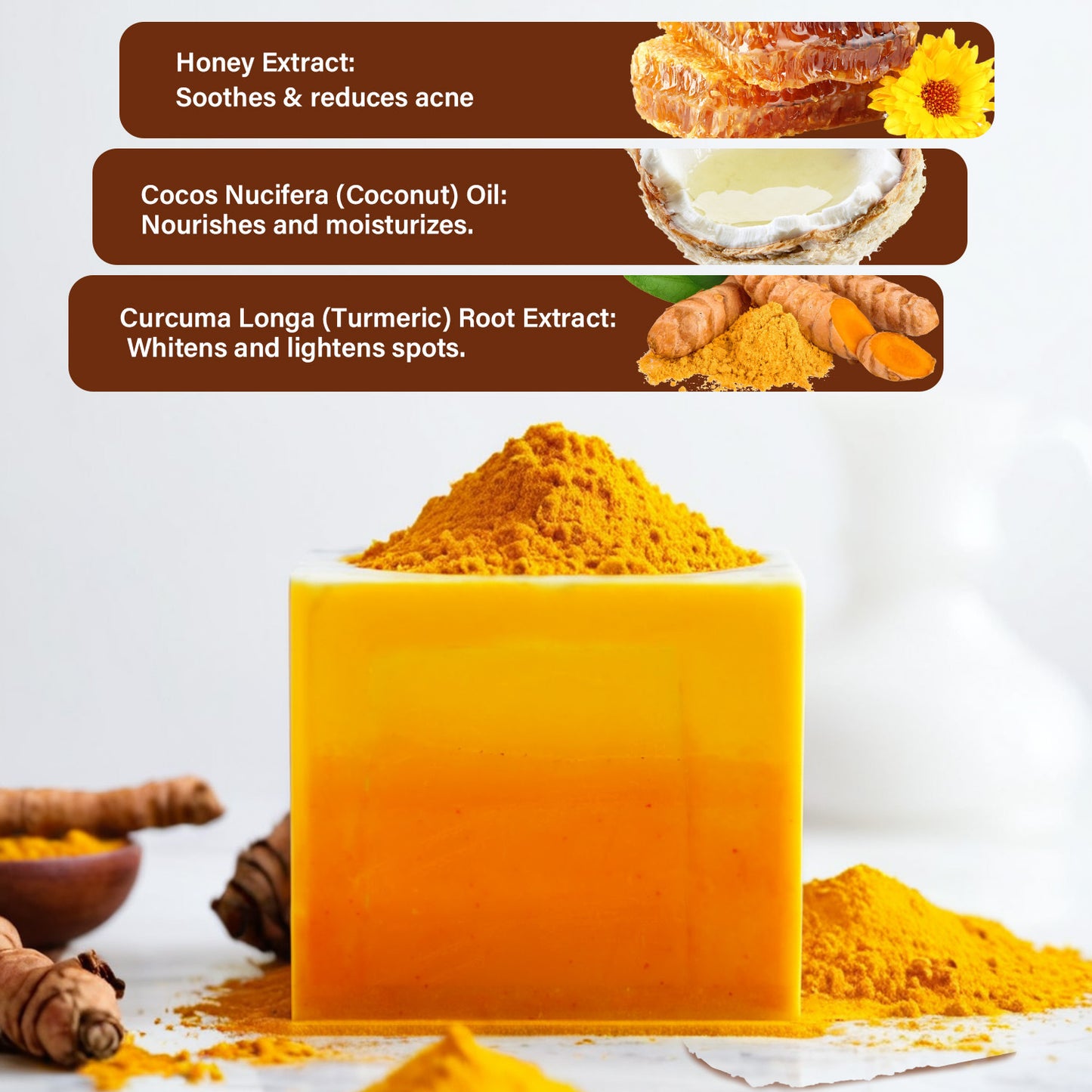 Soin Savon Hydratant au Miel de Curcuma