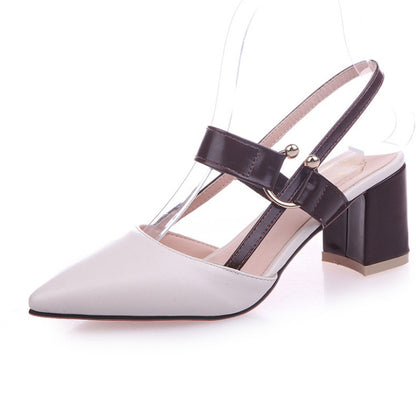 nouveau creux sandales grossières talons hauts talons peu profonds bouche pointu baotou chaussures chaussures de travail femmes Femmes