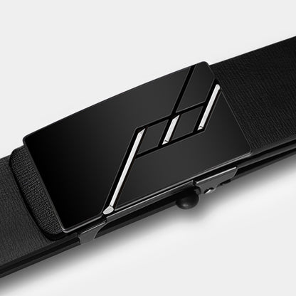 Hommes en cuir véritable édenté automatique boucle en cuir de vachette Ceinture d’affaires...