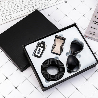 Ceinture d’affaires Portefeuille Montre-bracelet Stylo Coffret cadeau pour hommes