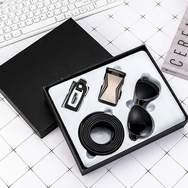 Ceinture d’affaires Portefeuille Montre-bracelet Stylo Coffret cadeau pour hommes