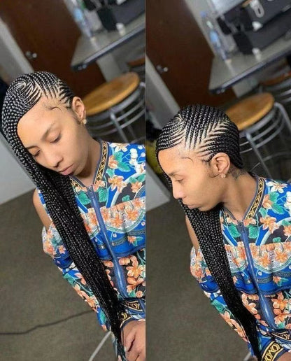 Longue dentelle droite fibre chimique perruque stresses