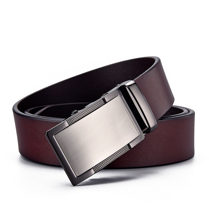 Ceinture en cuir deux couches pour homme