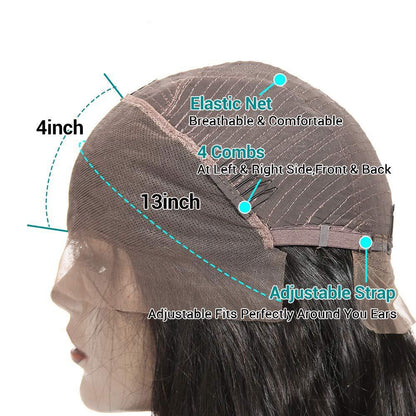 134 perruque de cheveux humains en dentelle frontale complète