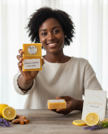 Soin Savon anti acne  au Miel et  au citron de Curcuma