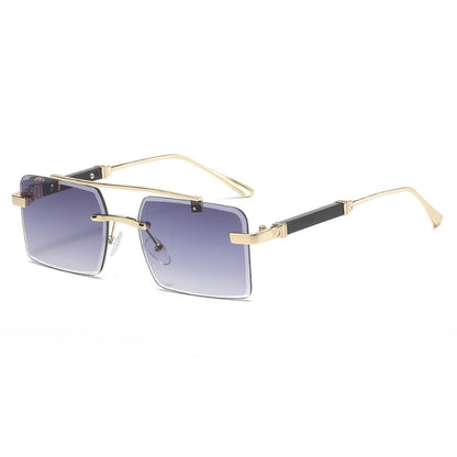 Lunettes de soleil carrées à double faisceau pour hommes