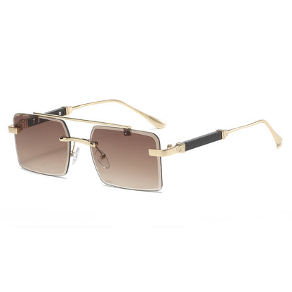 Lunettes de soleil carrées à double faisceau pour hommes