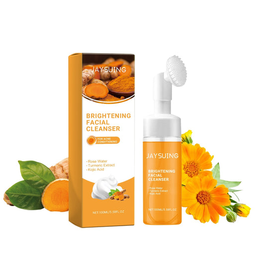 Mousse nettoyante-revitalisante-curcuma-acné-de-peau