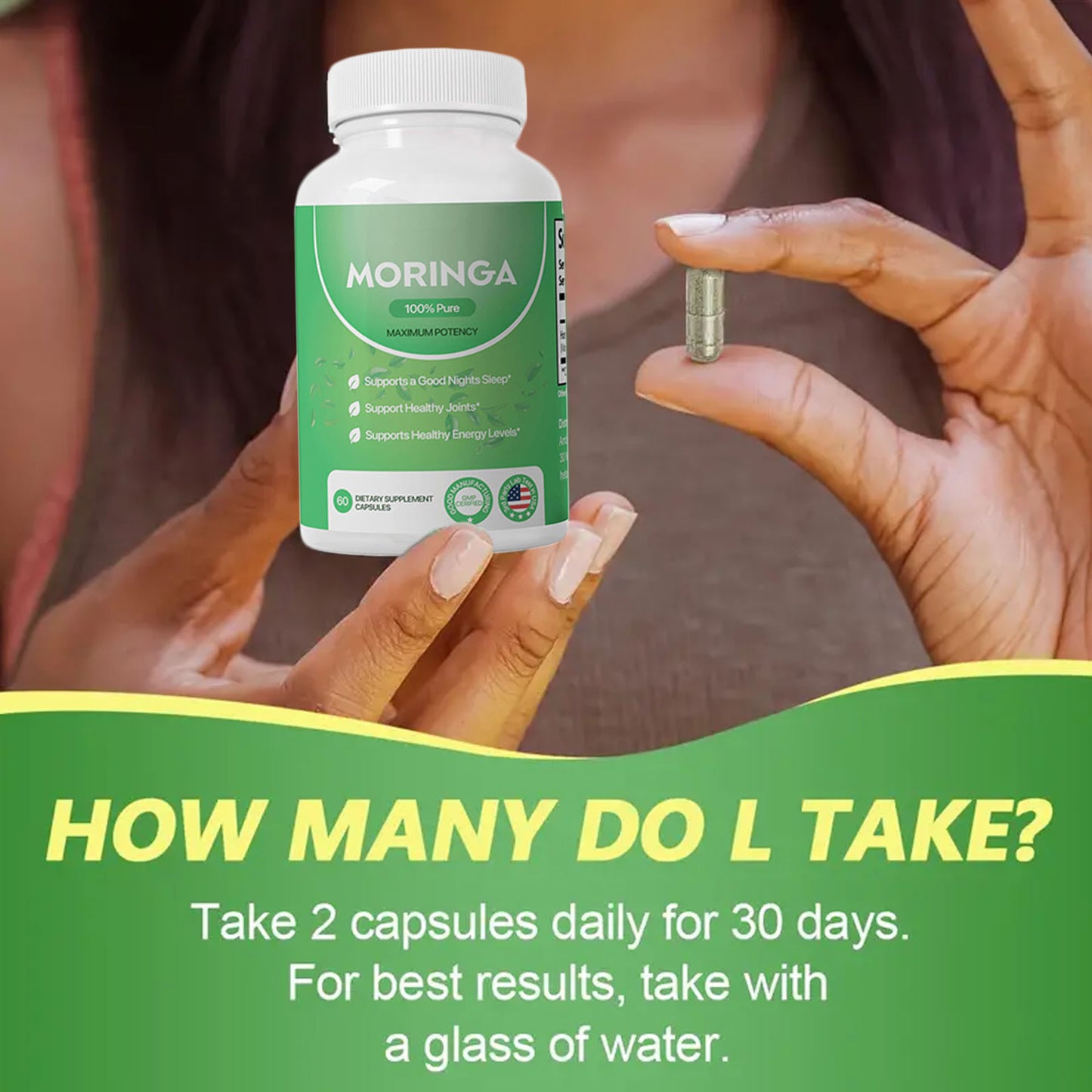 Gélules de Moringa, Pure Moringa  Energy, Metabolisme et Immune Support