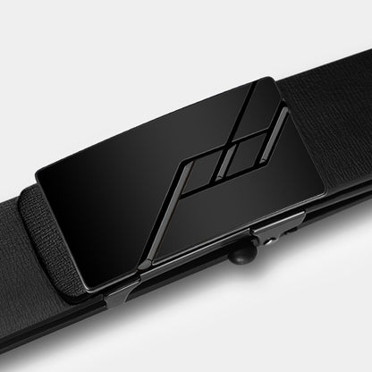 Hommes en cuir véritable édenté automatique boucle en cuir de vachette Ceinture d’affaires...